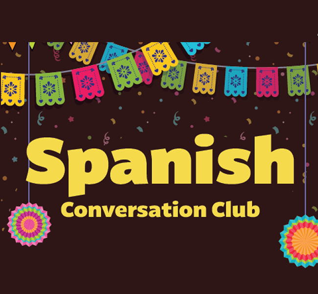Colorful flags and words Spanish Conversation Club
