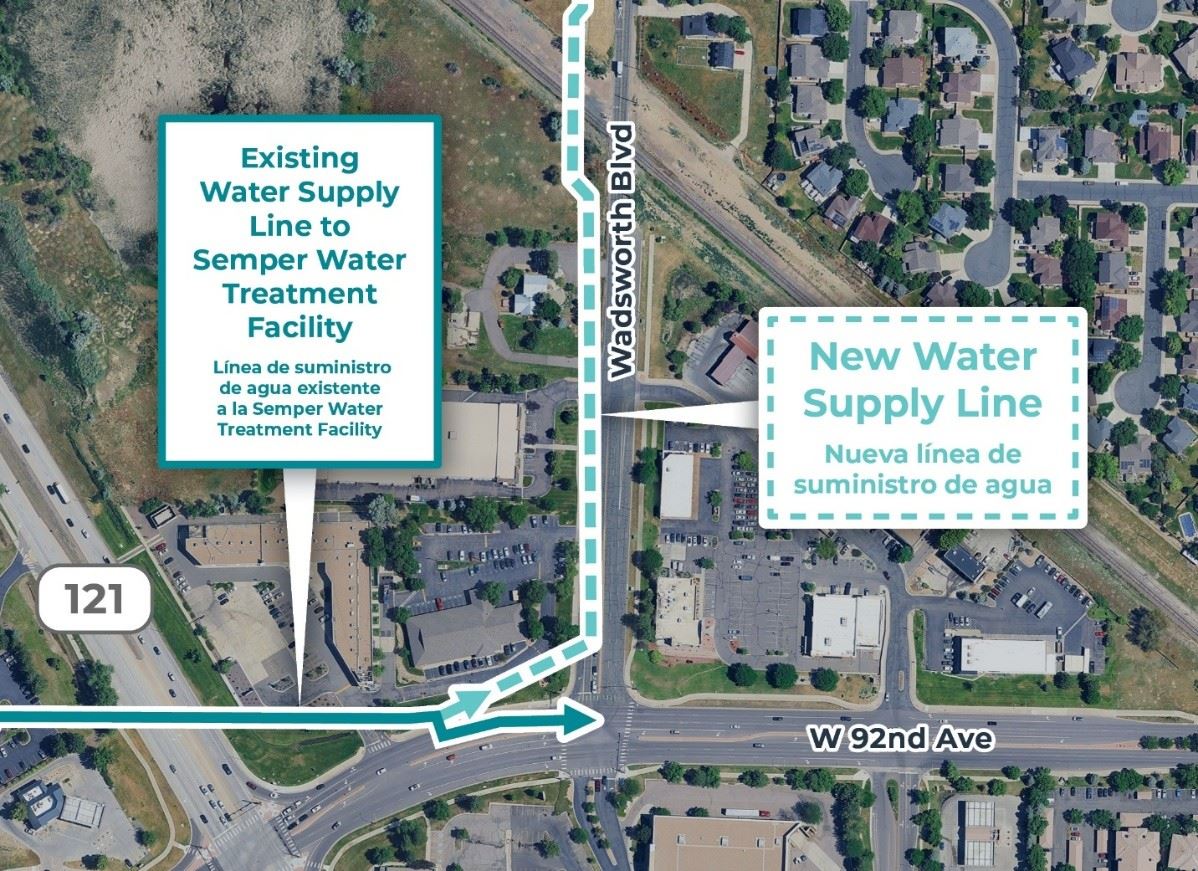 Graphic depiction of location of first segment of construction work
