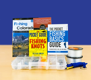 Fishing kit, books and map