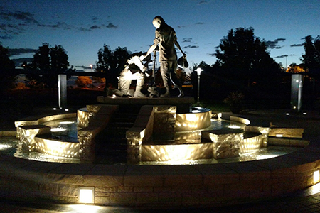 armed forces tribute garden fountain