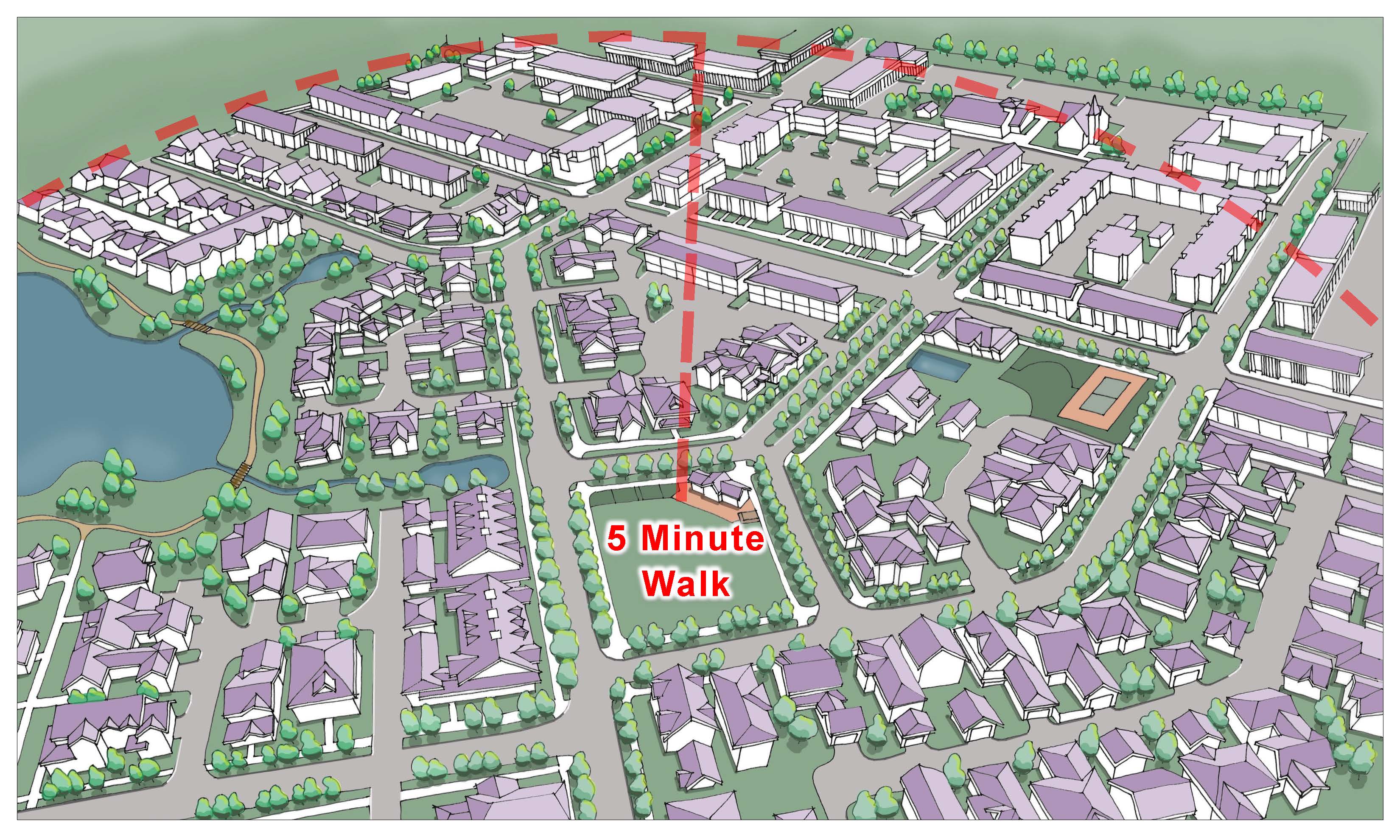 Graphic rendering of neighborhood unit